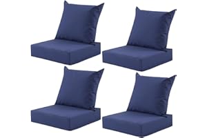 MuaMelop Outdoor Deep Seat Cushion Set, 24x24 Inch Water-Resistant & Fade-Resistant Outdoor Chair Cushions, Patio Furniture C