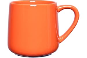 Bosmarlin Glossy Ceramic Coffee Mug, Tea Cup for Office and Home, 18 oz, Suitable forDishwasher and Microwave(Orange, 1)