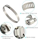 TUPARKA 4 Pack Large Stainless Steel Hose Clips 91-114mm Adjustable view 4