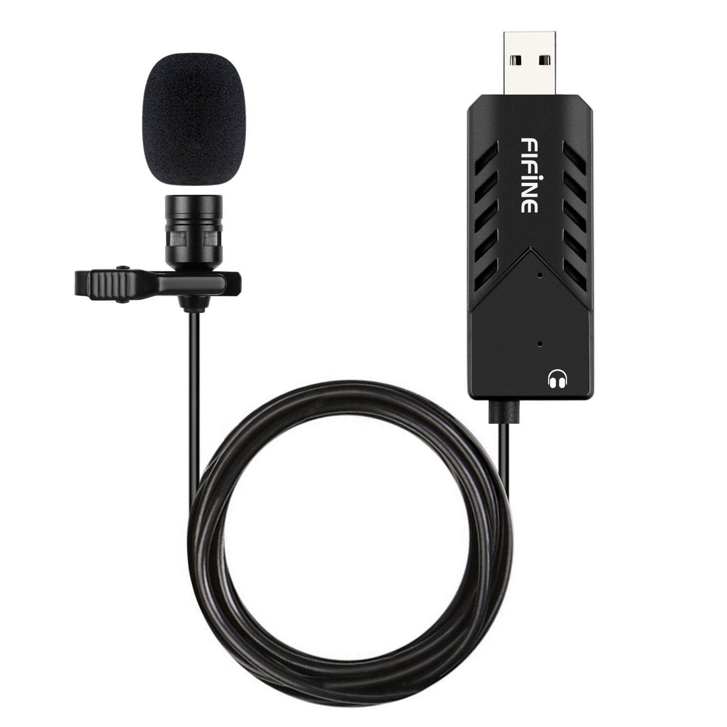 USB Lavalier Lapel Microphone,FIFINE Clipon Cardioid