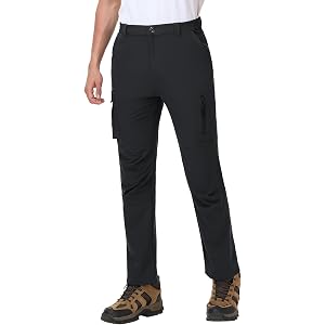 Zynorain Mens Hiking Pants with 6 Pockets - Cargo Pants for Outdoor Work, Travel, Fishing, and Casual Wear