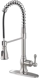 Best Commercial Stainless Steel Single Handle Pull Down Sprayer Kitchen Faucet, Pull Out Kitchen Faucets Brushed Nickel