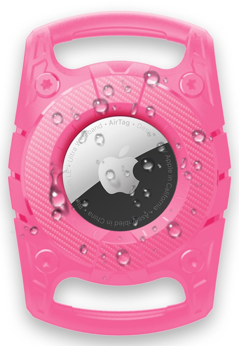 Compatible with Pet Airtag Dog Collar Holder Airtag Keyring, Anti-lost Shock Resistant Air Tag Holder, Waterproof Hard TPU Full Protection Air tag Case for Key,Backpack,Luggage,Cat,Dog Gps Tracker