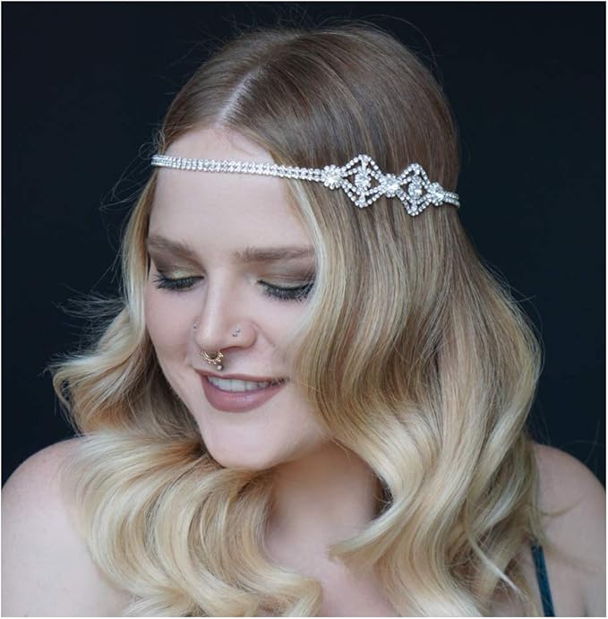Sweetv 1920s Headband Rhinestone Flapper Headpiece For Costume