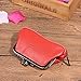Leather Coin Change Purse for Women Ladies Kiss Lock Wallet Key Card Holder Organizer with Zipper Cute Small Pouch Retro Mini Clutch Bag Katloo (Red)