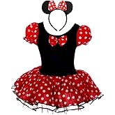 Lito Angels Girls' Polka Dots Costume Dance Dress Fancy Halloween Birthday Party w/Hairhoop