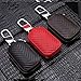 KUMEED Car Key Chain Bag Genuine Leather Smart Keychain Coin Holder Case Cover Pouch Remote Key Fob Bag Keyring Wallet Zipper Case Red