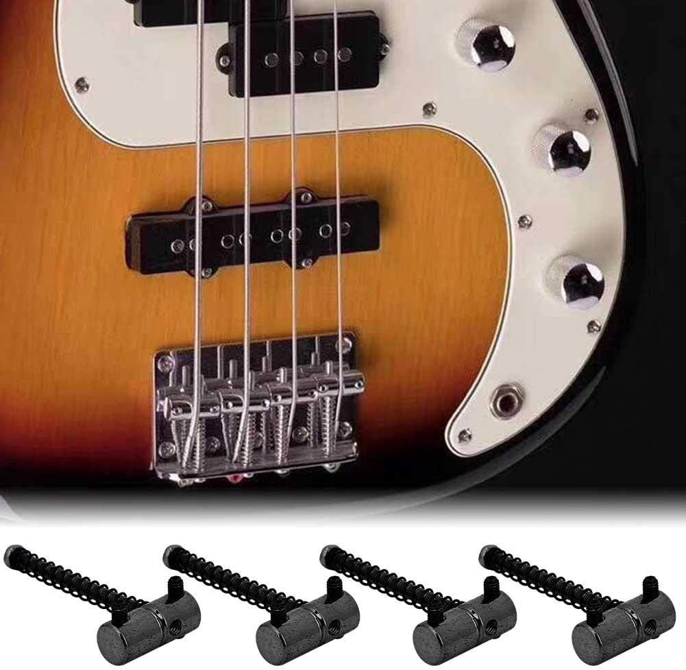 Bnineteenteam 4pcs Electric Bass Compensated Saddles Set,Bass Bridge String Saddles Spring Screws for Electric Bass Guitar (Black) Performance Accessory Musical Instrument Accessories - Image 4