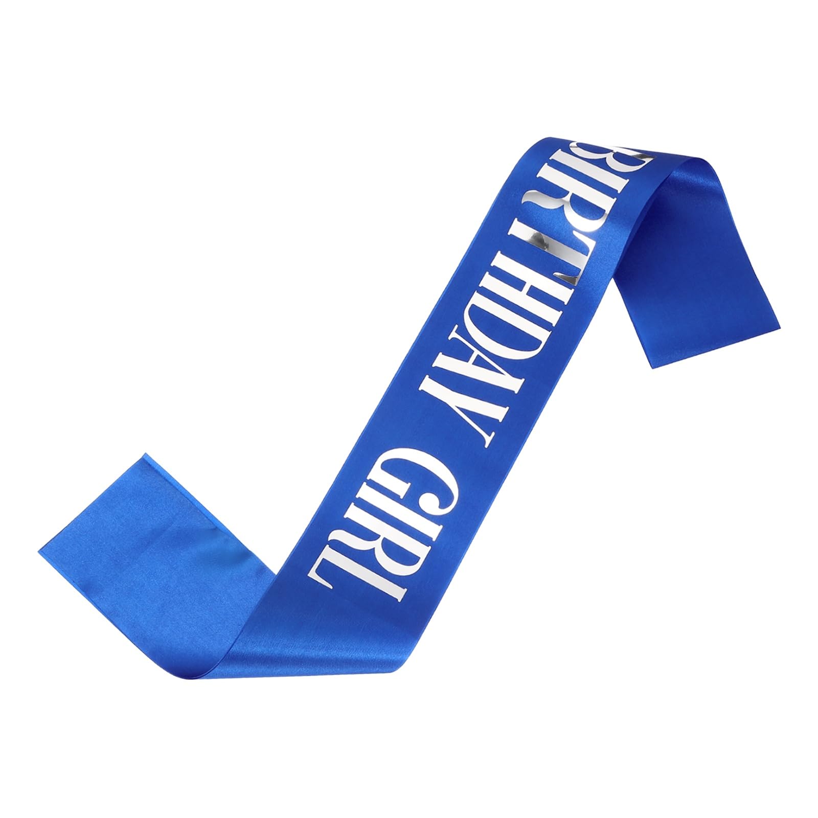 sourcing map Birthday Girls Sash with Pin Silver Lettering Party Favors Supplies Decorations Accessories for Women Costume Gifts Sweet Birth Day, Cobalt Blue — image 1