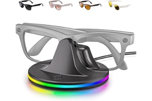 IOOTMOY All-in-One Charging Dock for Ray-Ban Meta Smart Glasses – Compact Charging Station for Wayfarer, Headliner & Skyler, with LED Power Status Light and Included USB-C Cable(Black)