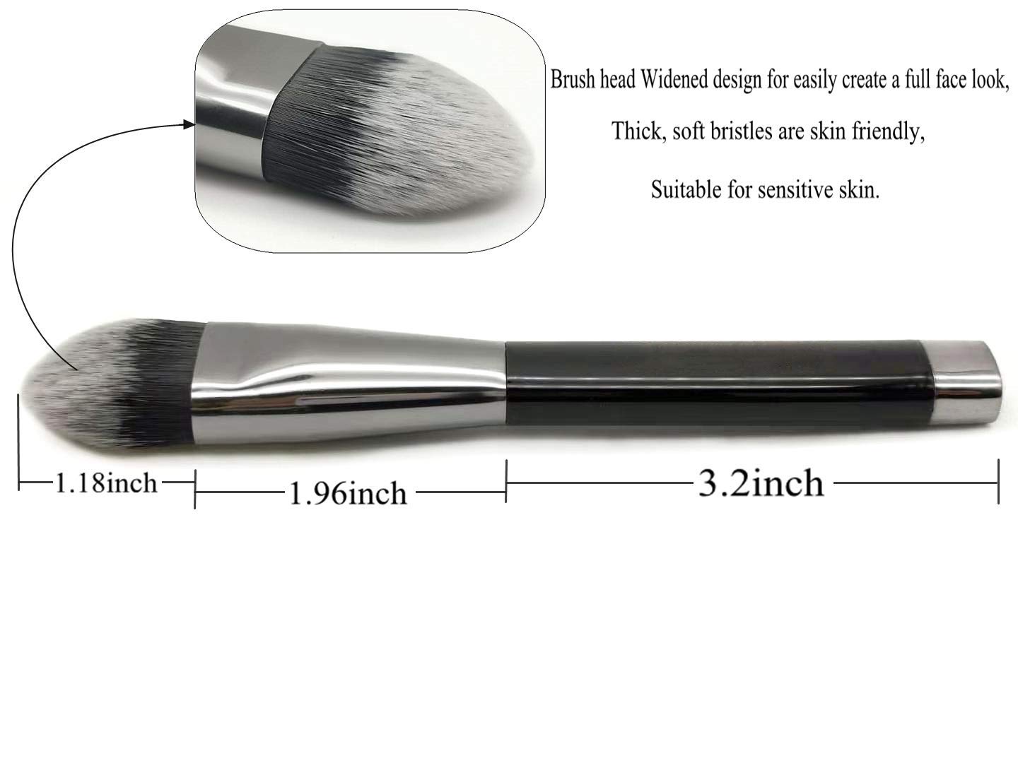 GOERTI Tapered Foundation Brush for Liquid Makeup Concealer Brush Face Kabuki Brush for Blending Liquid Cream DIY Facial Mask Brush Premium Fluffy Bristles (Tapered foundation brush): Beauty