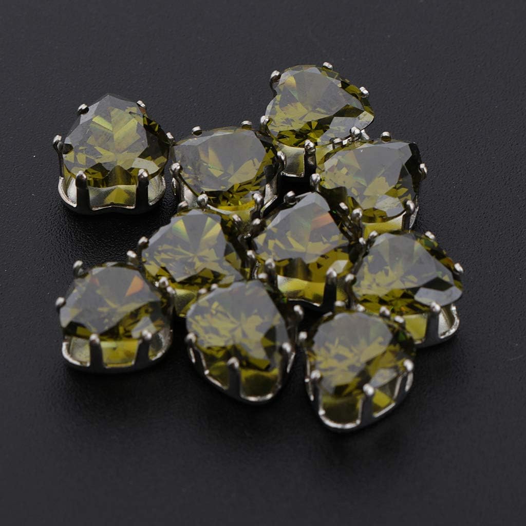 Blau Sharplace 10 Stück Zirkon 8mm Herzform Lose Edelsteine