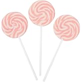 Pink Swirl Lollipop Suckers | 24 Individually Wrapped Pieces