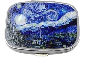 Personal Pill Organizers – 2-Compartment Portable Medicine Pill Case with Stylish Clouds & Dragons Design for Easy Travel and