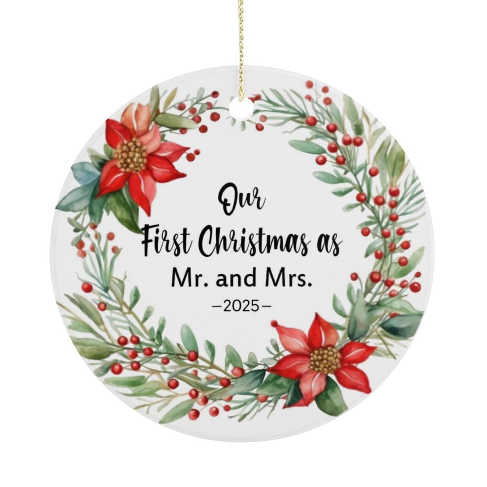 Photo 1 of ***paCK OF 3***Our First Christmas as Mr & Mrs 2025 Ornament – Wedding Ornament 2025, Ceramic Newlywed Keepsake, Couples Tree Decoration, Mr and Mrs Gifts, Gift-Ready