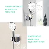 Lofekea Shower Head Holder Adhesive Wall Mount Adjustable Angles view 7