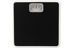 Taylor Analog Scale, Dial Scale for Body Weight, Mechanical Bathroom Scale, Highly Accurate Non-Digital Weighing Machine, Measures Weight up to 300 lb Capacity, Battery Free, FSA HSA Eligible, Black
