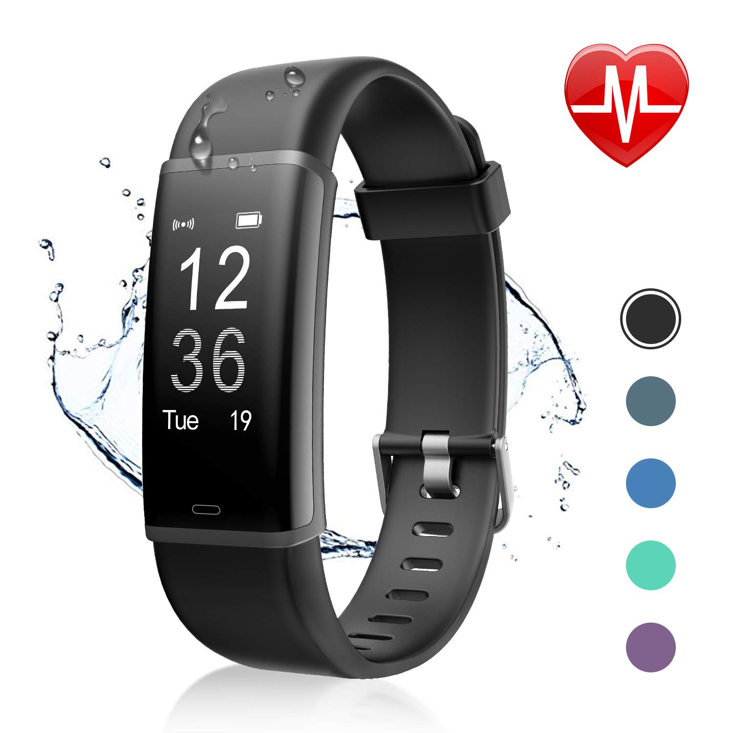 Letsfit Fitness Tracker With Heart Rate Monitor Ip67 Water Resistant Activity Tracker Watch Smart Watch With Calorie Counter Pedometer Watch For