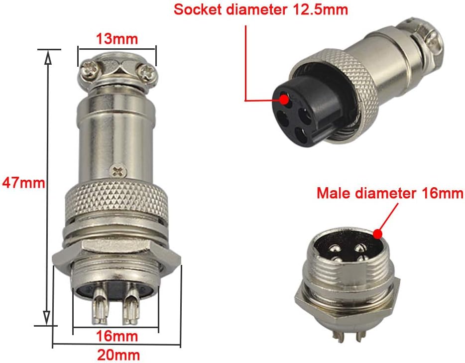 QitinDasen 6Pcs Premium 4 Pin GX16 Aviation Connector - Image 3