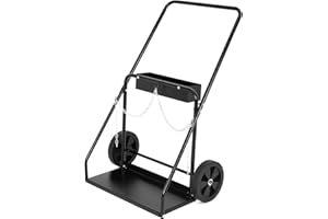 Dual Welding Cylinder Cart,Gas Cylinder Hand Truck with Safety Chains and 8" Tires,Black