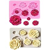 2PCS Rose Flowers silicone molds Cake Chocolate Mold wedding Cake Decorating Tools Fondant Sugarcraft Cake Molds