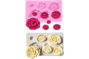 2PCS Rose Flowers Silicone molds Cake Chocolate Mold Wedding Cake Decorating Tools Fondant Sugarcraft Cake Molds