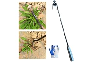 RENHE INGENUITY Gardening Hand Weeder Tools, 2024 New Weeding Artifact Uprooting Weeding Tool,Manganese Steel Forged Weed Puller 4 Teeth Dual Purpose Weeder,Gardening Multifunctional Weeding Tool (1PCS-19.7in)