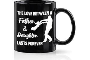 YHRJWN Dad Gifts for Fathers Day, Love Between a Father & Daughter Mug, Dad Gifts from Daughter, Gifts for Dad from Daughter, Dad Mug, Fathers Day Birthday Christmas Gifts for Dad, 11 Oz Black