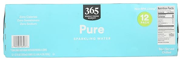 WHOLE FOODS 365 EVERYDAY VALUE, SPARKLING WATER PURE, 12 COUNT