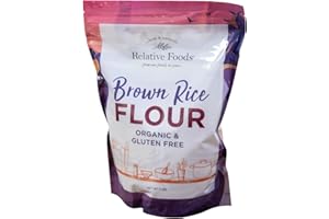 RELATIVE FOODS Organic Brown Rice Flour - Brown Rice Flour for Baking, Pancakes, Thickening Sauce & More - Nutrient-Rich Gluten Free - Easy to Store (3 lbs)