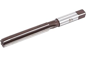 uxcell 1/2" Hand Reamer H8 Accuracy Alloy Tool Steel 6 Flutes Straight Shank Milling Cutter Tool