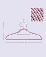 SONGMICS Velvet Hangers 50 Pcs Non-Slip 360° Hook Space-Saving Rose Gold view 3