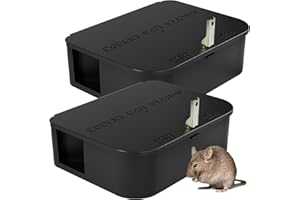 ANBLAK Rat Station Box with 1 Key, Complete Rodent Solution Keeps Rats Away, Pet & Child-Safe, Lock & Key Available, Reusable & Long-Lasting, Indoor & Outdoor, 2 Pack