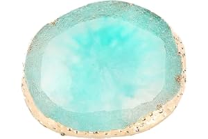 2-in-1 Resin Nail Art Palette with Round Golden Holder, Mixed Colour Display Cosmetic Mixing Tool, Green