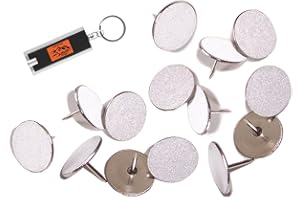 XGX White Reflective Tacks (100 Pack) Trail Marking Tacks, Glow Tacks, Hiking Markers, Trail Marking Reflectors, Mark Trail Reflective Thumb Tacks for Hunting,with Included LED Keychain Light (1)