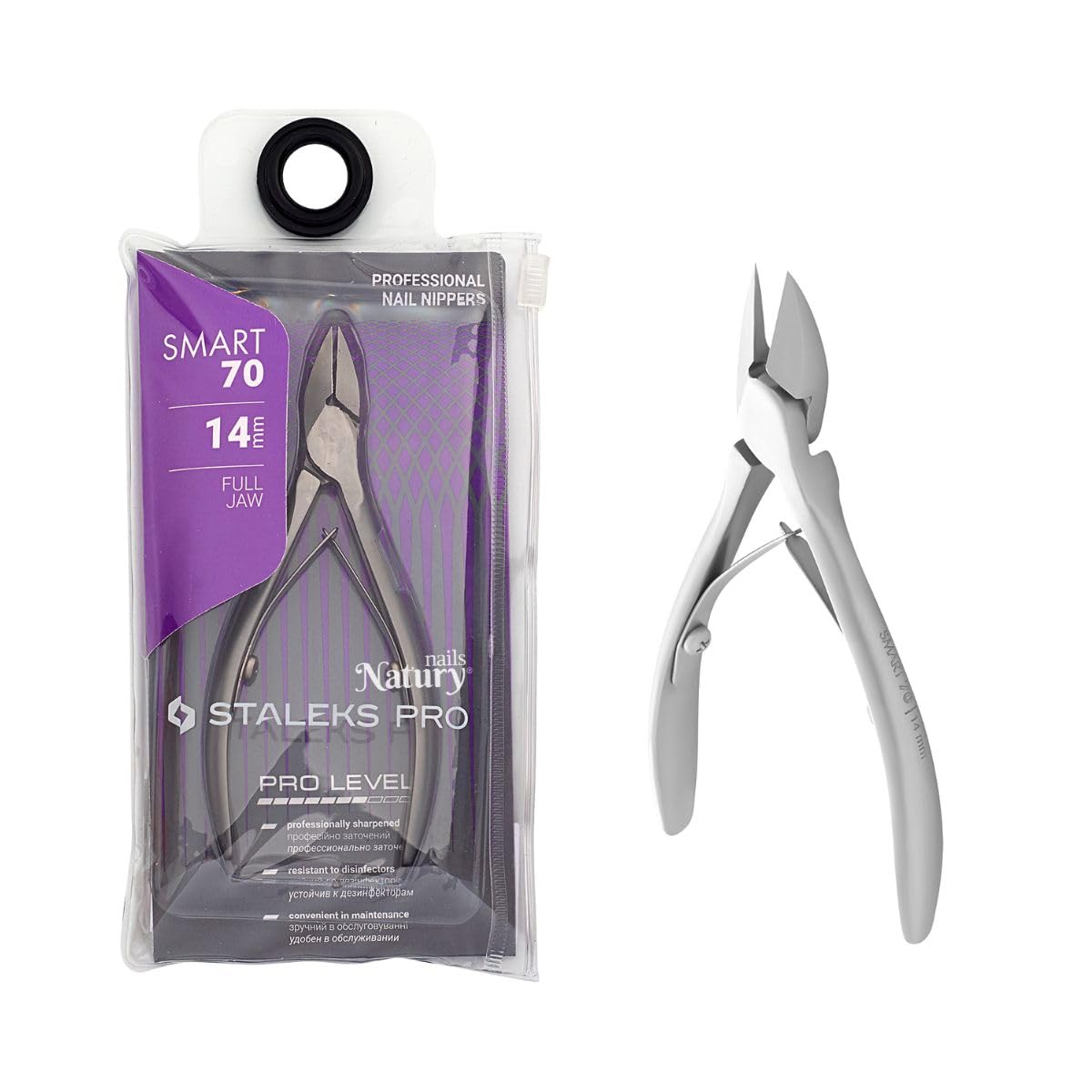 STALEKS PRO by Natury Nails Professional Nail Clippers 14 mm Manicure Pedicure Stainless Steel Smart 70-14