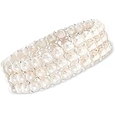 Ross-Simons 6-7mm Cultured Pearl 3-Row Stretch Bracelet. 7 inches