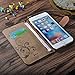CORNMI Design for i5 Case, Premium Vintage Flip Wallet Leather Magnetic Closure Cover Skin for i5S with Card Slots, Cash Compartment and Wrist Strap(Light Brown)