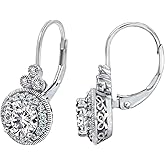 Amazon Essentials Platinum or Gold Plated Infinite Elements Zirconia Vintage Drop Earrings , (previously Amazon Collection)