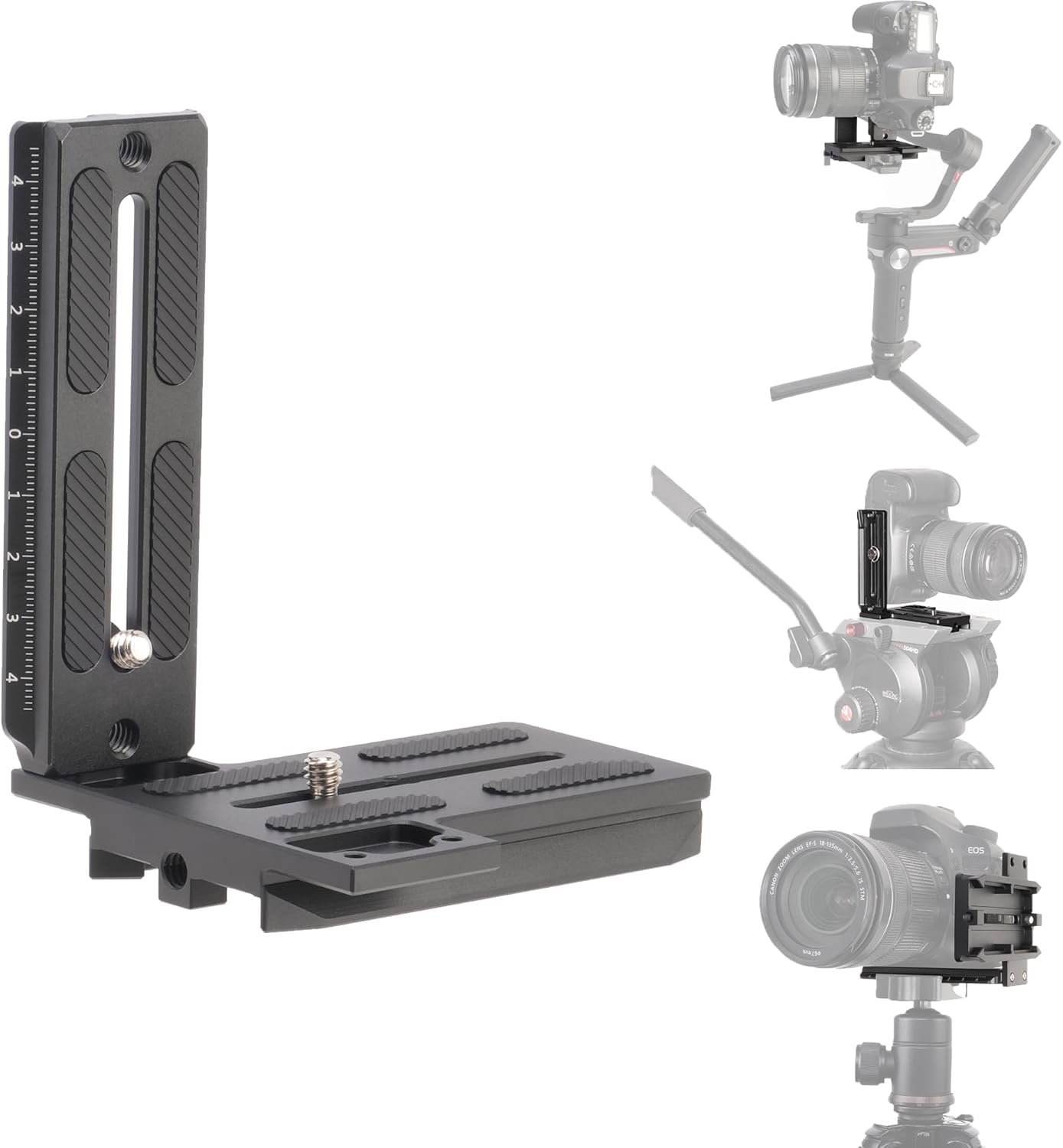 Hersmay Vertical Camera Quick Release Plate L Angle for Zhiyun Crane 2 3 LAB Weebill 2 3 Weebill-S Gimbal Stabiliser Compatible with Manfrotto Tripod Ball Head