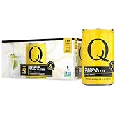 Q TONIC WATER with Real Quinine &amp; Organic Agave - Ideal for Cocktails &amp; Mocktails - Made with Real Ingredients, Perfectly Carbonated &amp; Less Sweet - 45 Calories per Can - 7.5 Fl oz (Pack of 8)