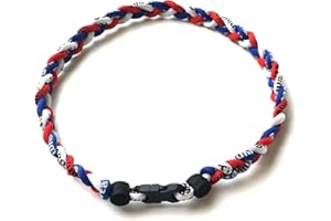 CEBUY 3 Rope Braided Tornado Titanium Sport Baseball Necklace 20"