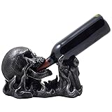Evil Skull Rising from Flames Wine Bottle Holder