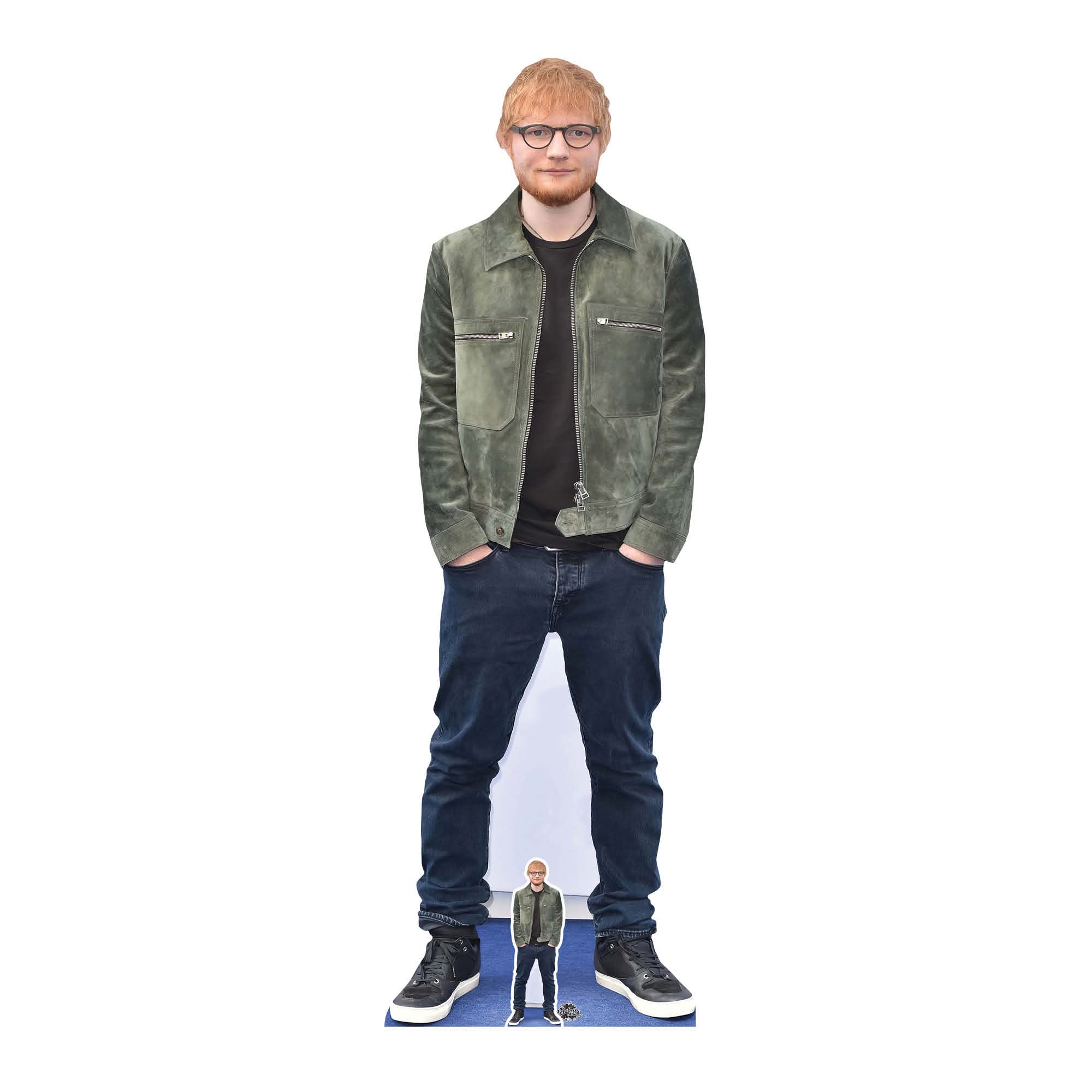 STAR CUTOUTS CS935 Ed Sheeran Green Jacket Lifesize Cutout with 1 x Free Mini Cardboard Cut Out, Multicolor, Life Size
