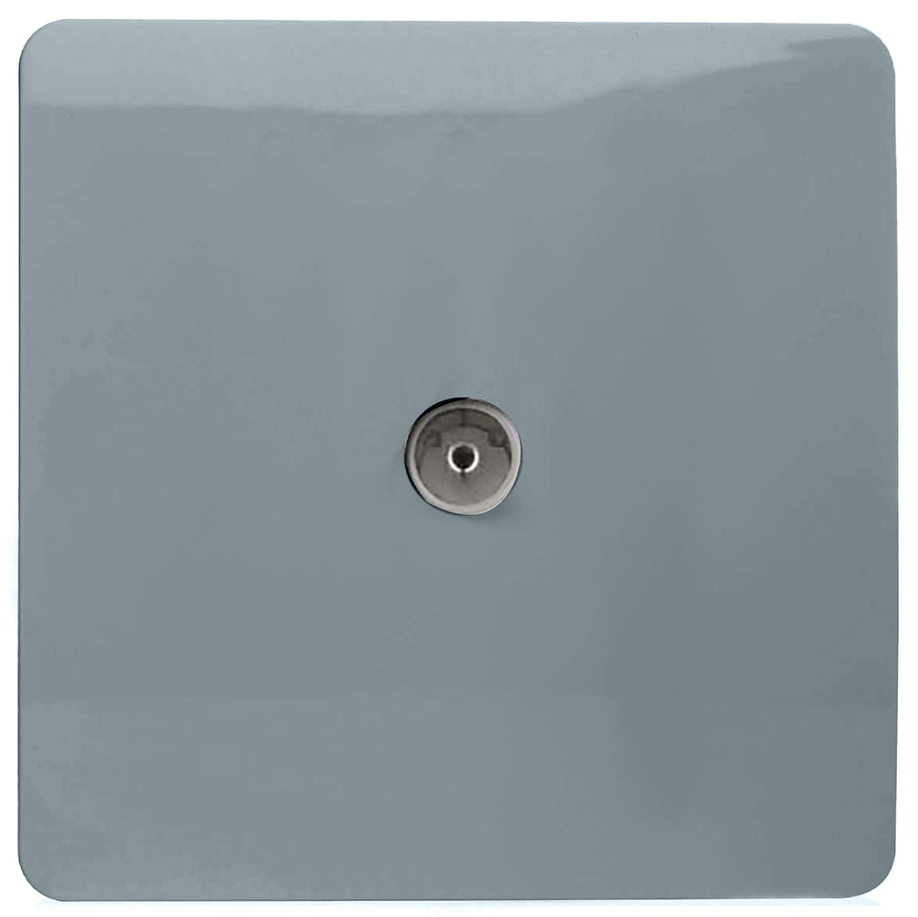 Trendi Artistic Modern Glossy Tactile TV Socket Cool Grey