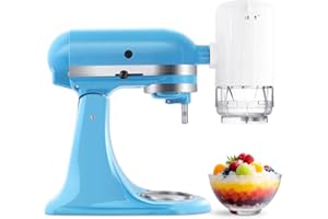 GLINK Shave Ice Attachment for Kitchenaid Mixer Attachments, Shaved Ice Machine for Kitchen aid Accessories and Attachments with 8 Ice Molds, Snow Cone Machine with Coarse and Fine Blades