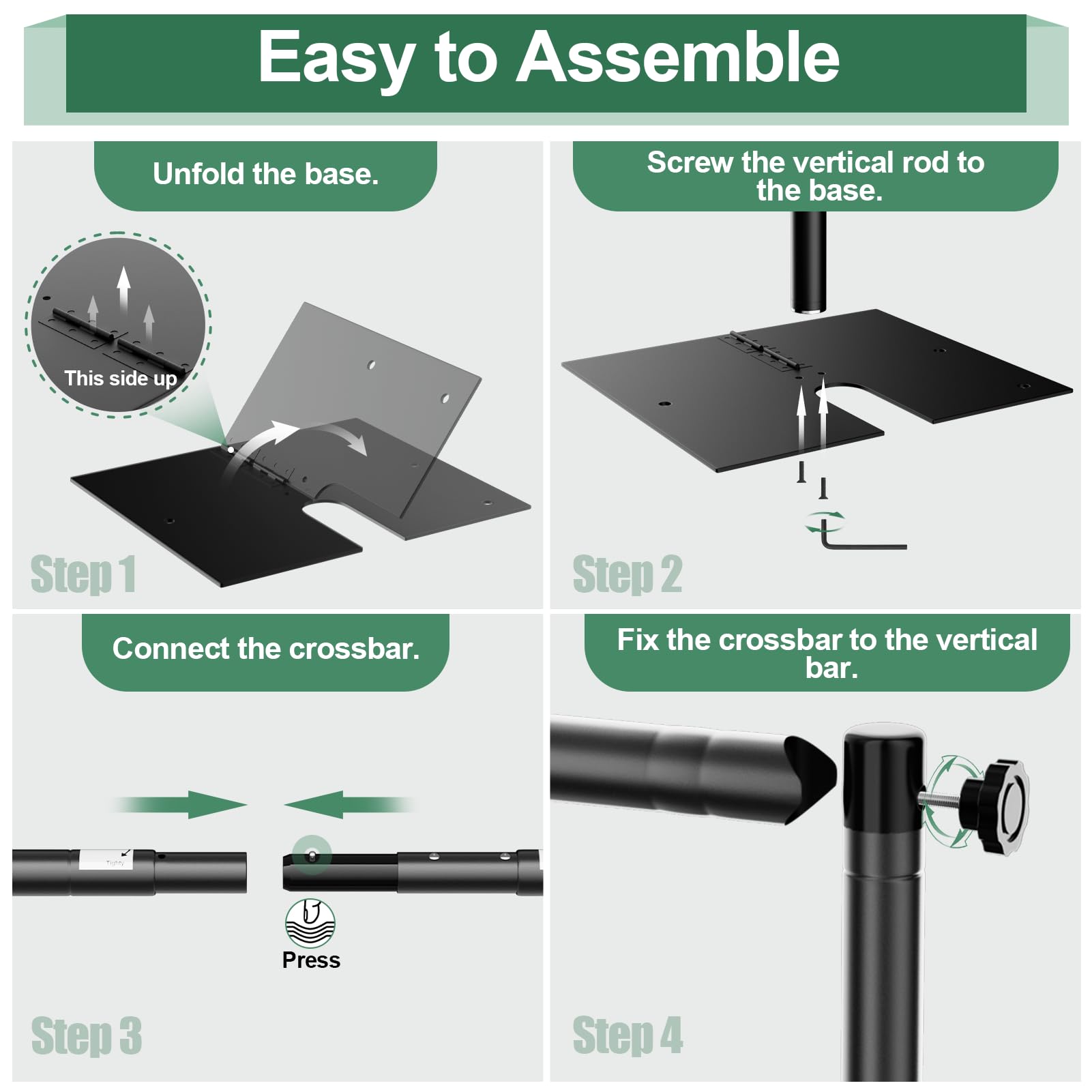 Pipe and Drape Backdrop Stand Kit 10x10ft, Heavy Duty Back Drop Adjustable Stand with Carry Bag, Metal Background Frame for Parties Wedding Birthday Decoration Photography Photo Booth Video