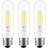 ASOKO Edison Bulb, T10 Daylight 4000K LED Tubular 4W Dimmable Tube Vintage Bulbs 40 Watt Equivalent,E26 Base(3-Pack)