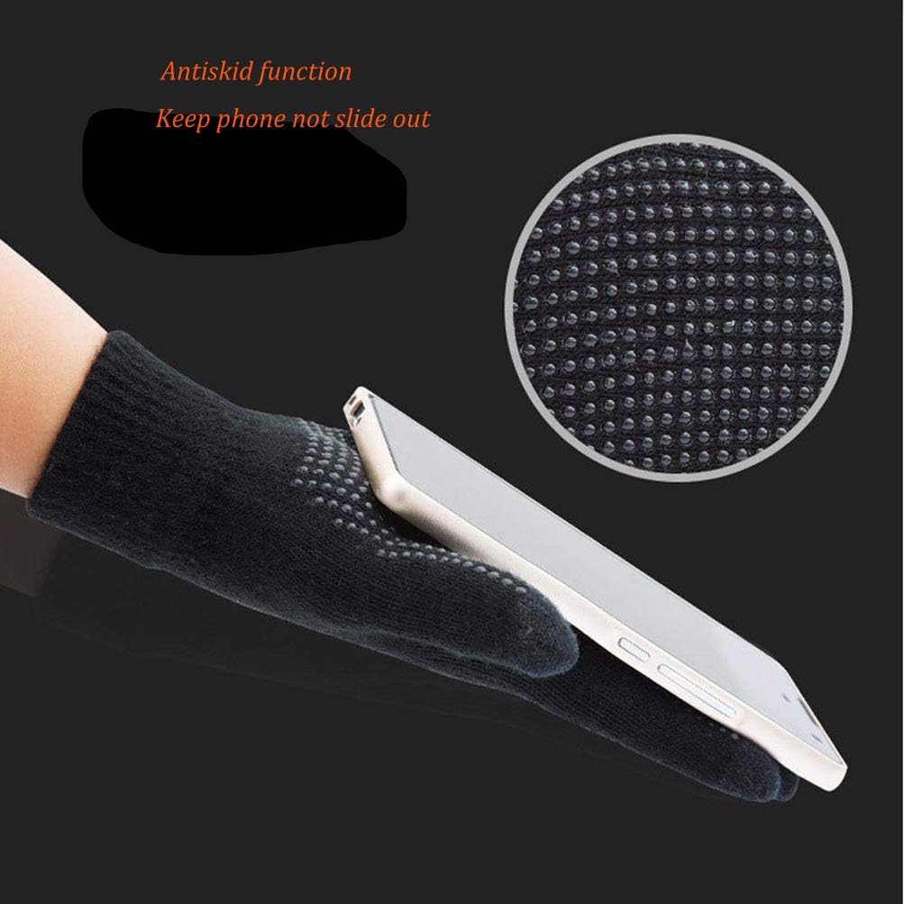 HINDAWI Winter Beanie Hat Scarf Gloves for Kids (5-14 Years) Snow Knit Skull Caps Boys Girls Infinity Scarves Touch Screen Mittens: Clothing