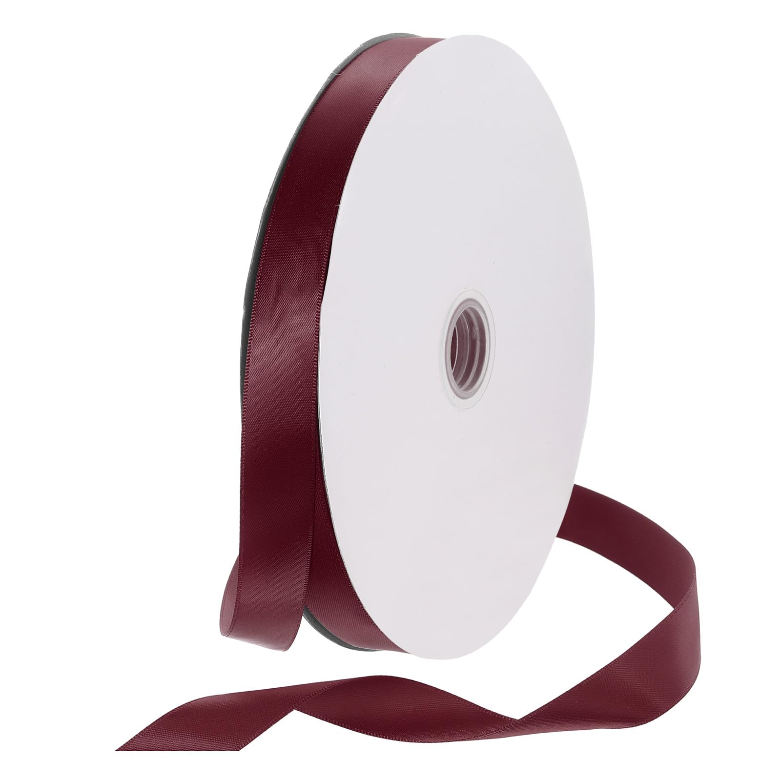 Rebower 20mm Satin Ribbon 91m Thick Double Face Grosgrain Silk Ribbon, [for Gift Wrapping, Hair Bows, Wedding, Cake, Flower] - 100 Yard/300ft/ Dark Red — image 1
